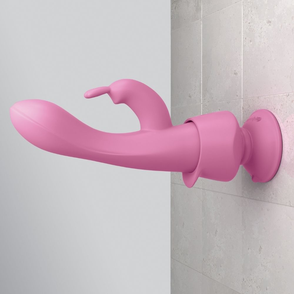 3Some Wall Banger Rabbit suctioned to a wall