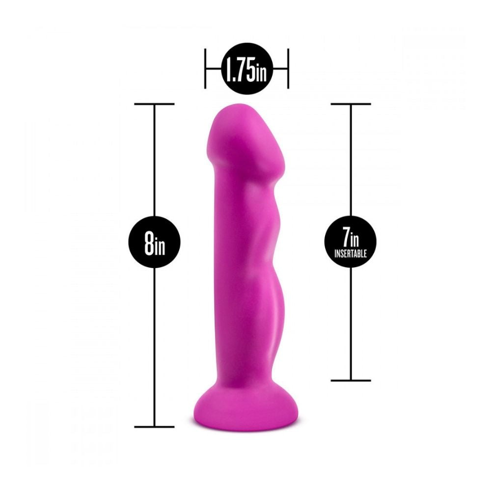 Avant D11 Suko in violet, standing upright on its base with labeled dimensions