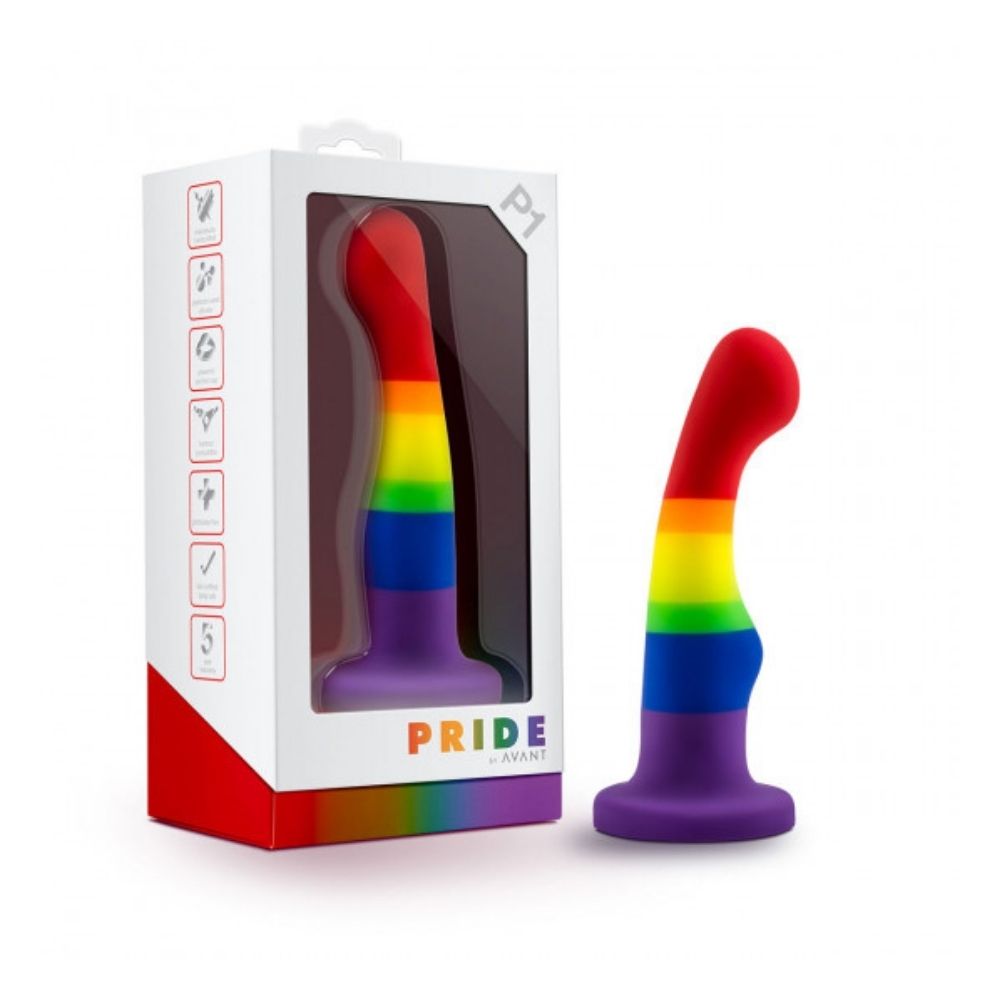 Avant Pride P1 Freedom standing upright on suction cup base both inside the box it comes in and out of it