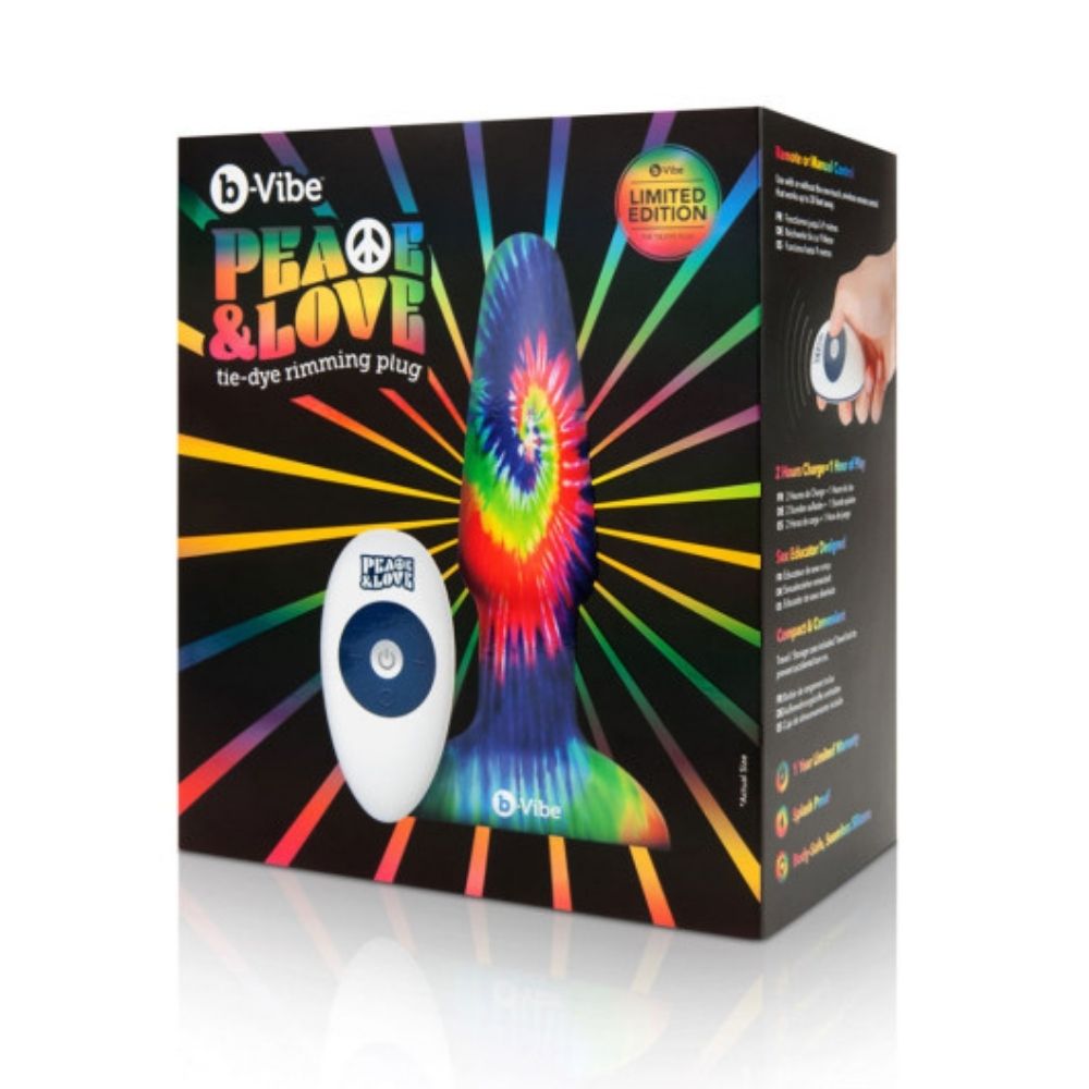 B-Vibe Peace & Love Tie Dye Rimming Plug box