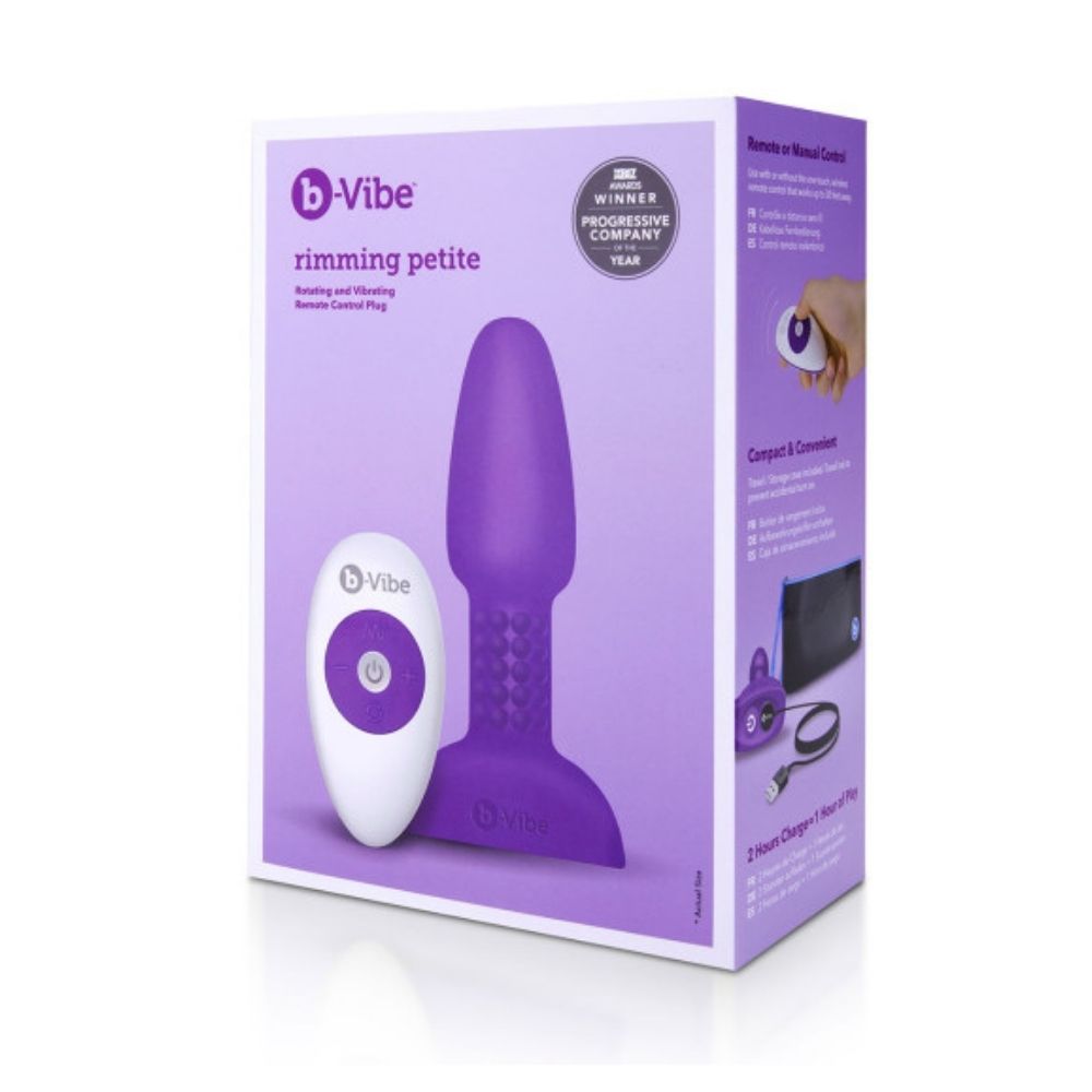 Box of the purple B-Vibe Rimming Petite Plug