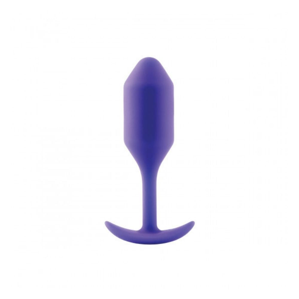 Purple B-Vibe Snug Plug 2 (M) standing upright on its base