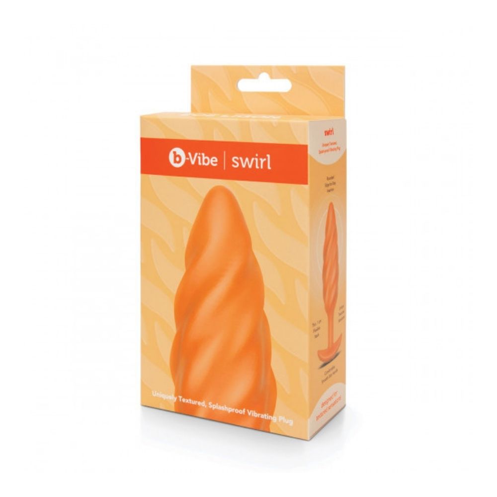 B-Vibe Texture Plug Swirl Orange (Medium) Box