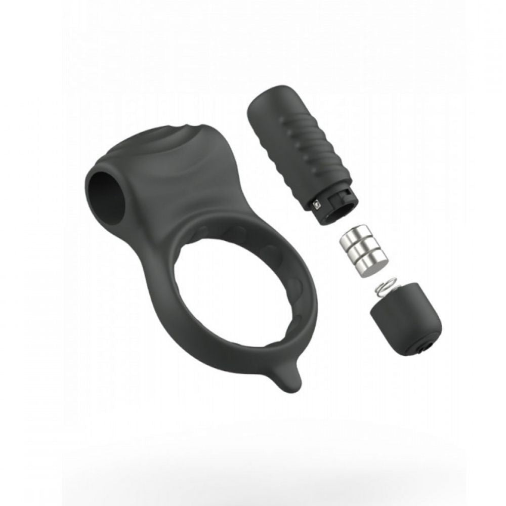 B Swish Bcharmed Basic Wave in black with the vibrating part removed from the ring and opened to reveal the batteries
