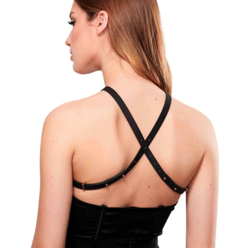How the Bijoux Indiscrets Maze Chest Harness looks from the back when worn