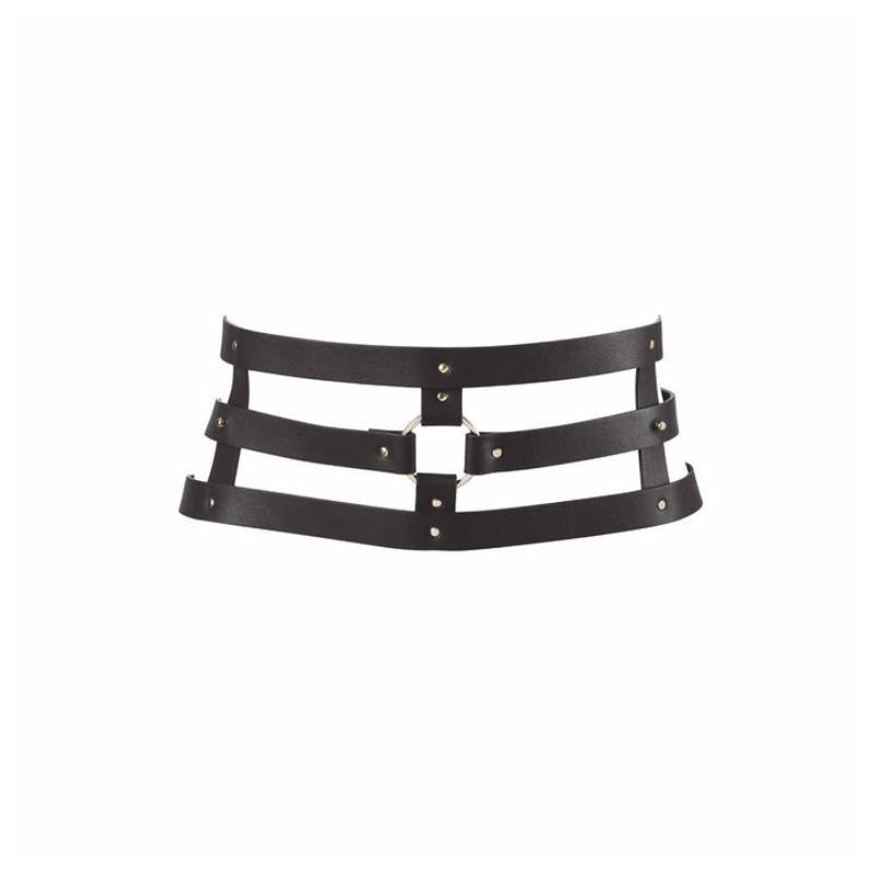 Bijoux Indiscrets Maze Wide Belt Restraints from the front without the wrist restraints