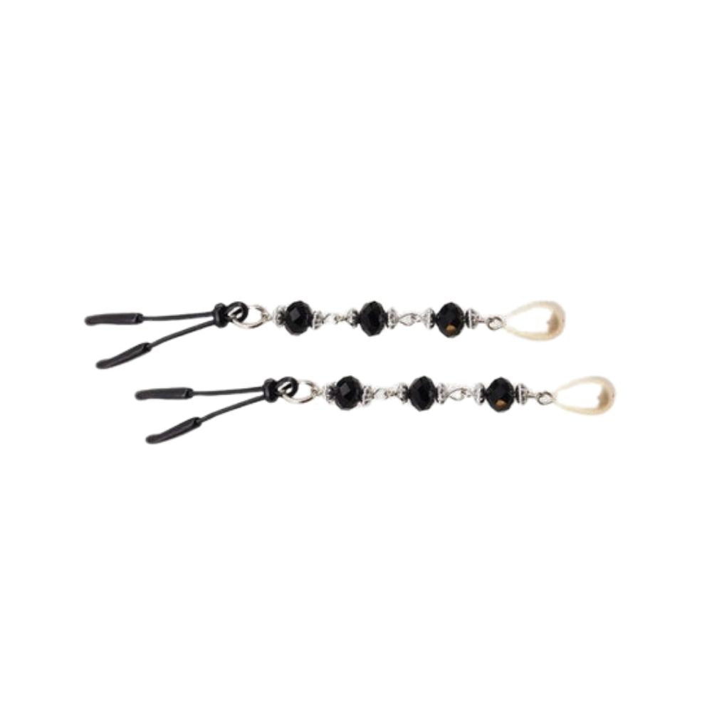 Bijoux de Nip Pearl Black Beads laying flat horizontally