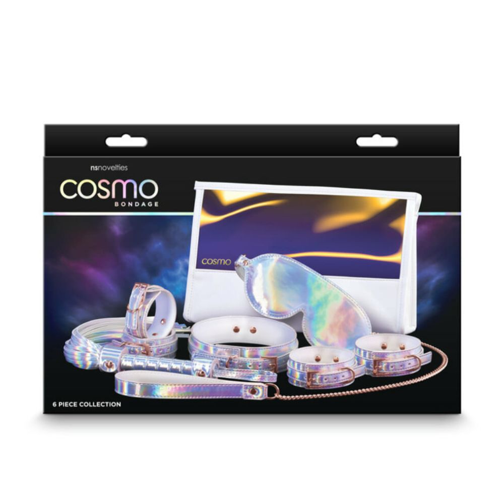 The packaging for the Cosmo Bondage 6-Piece Kit Rainbow 