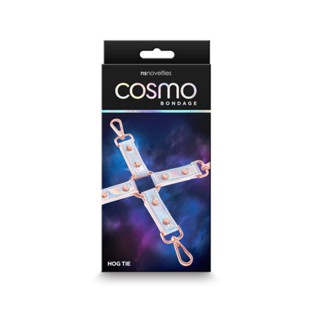The packaging for the Cosmo Bondage Hogtie Rainbow