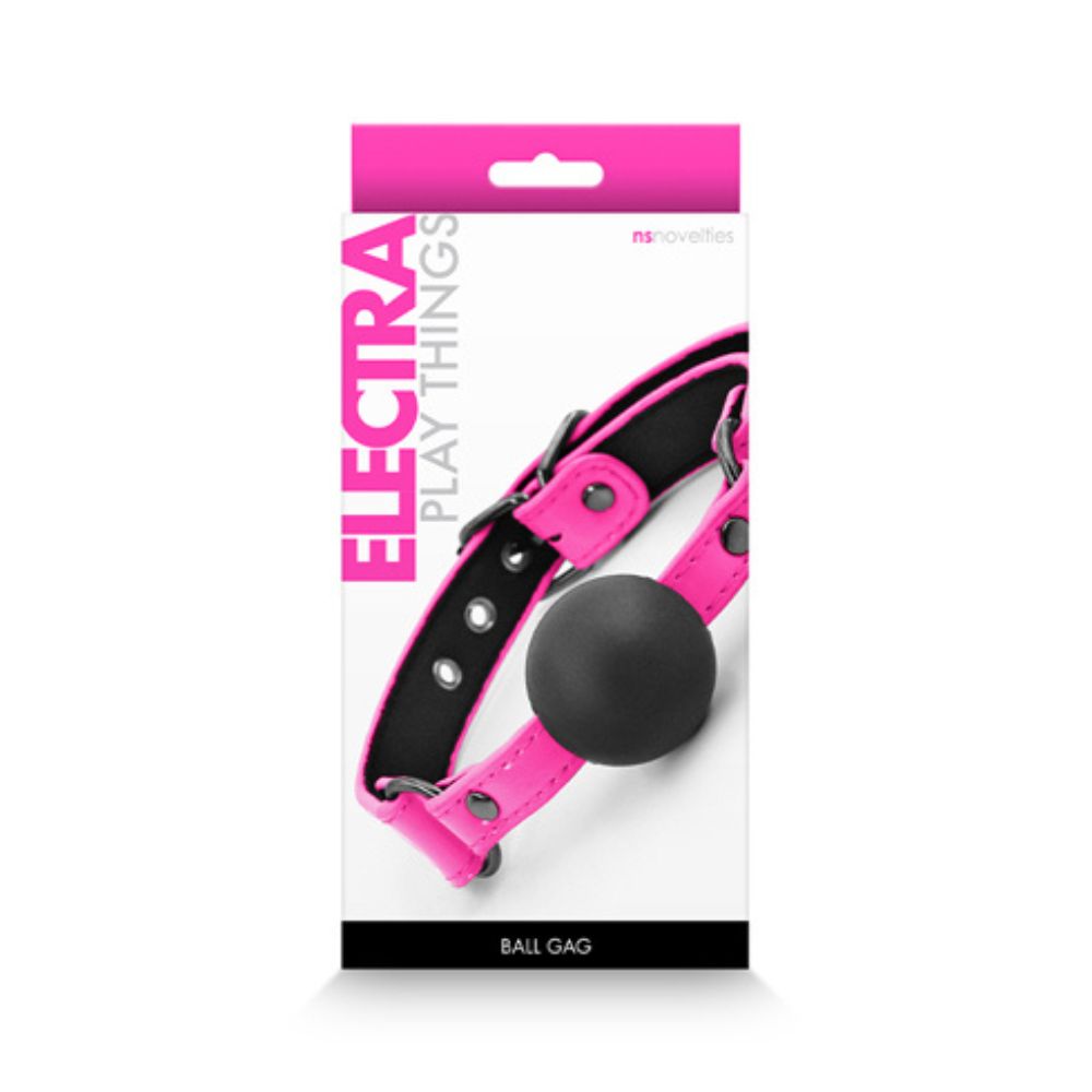 Packaging for the pink Electra Ball Gag