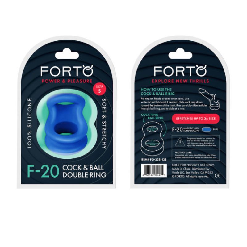 The packaging of the blue Forto F-20
