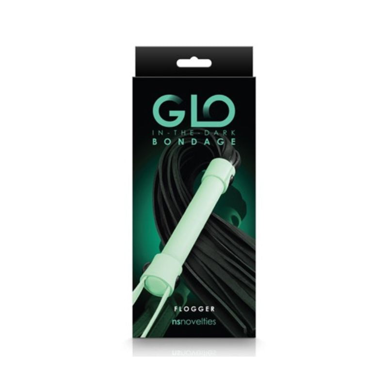 The box that the GLO Bondage Flogger Green comes in.