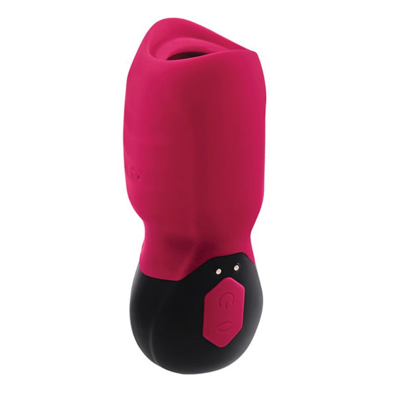The Gender X Body Kisses Suction Toy standing upright shown from the front with the suction tip at the top.