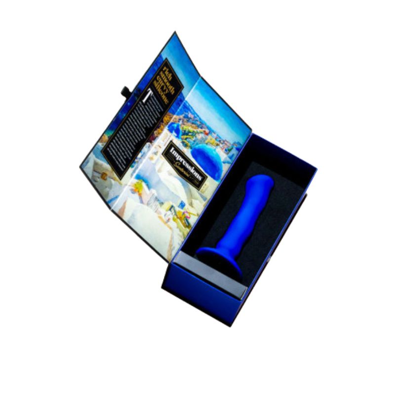 Impressions Santorini Blue inside the open box it comes in