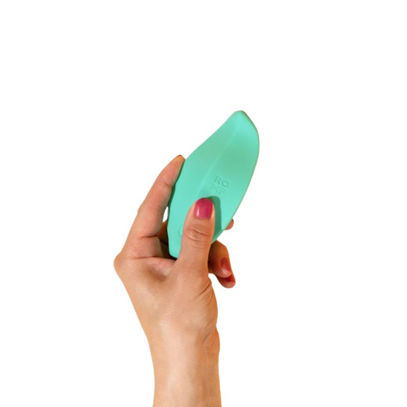 ROMP Wave Lay-On Vibrator Mint being held in hand