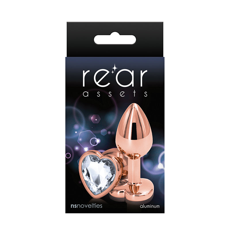 Rear Assets Rose Gold Heart Small Clear plug box