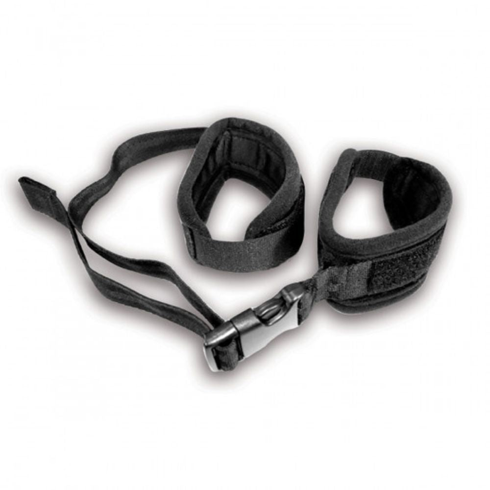 Adjustable Handcuffs view from above the restraints showing the adjustable loops and strap