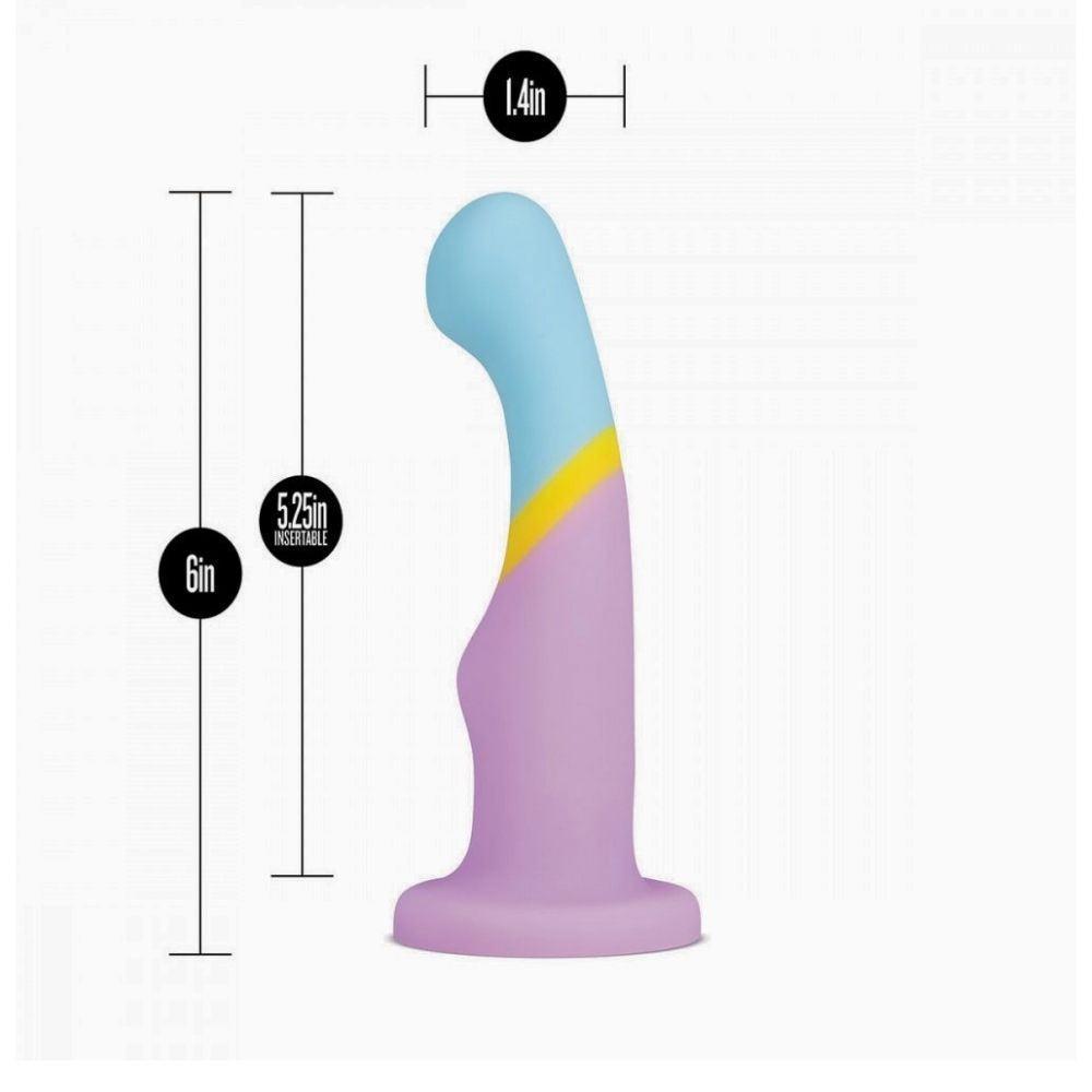 Avant D14 Heart of Gold standing upright on its base with its height, width and insertable length dimensions labeled 