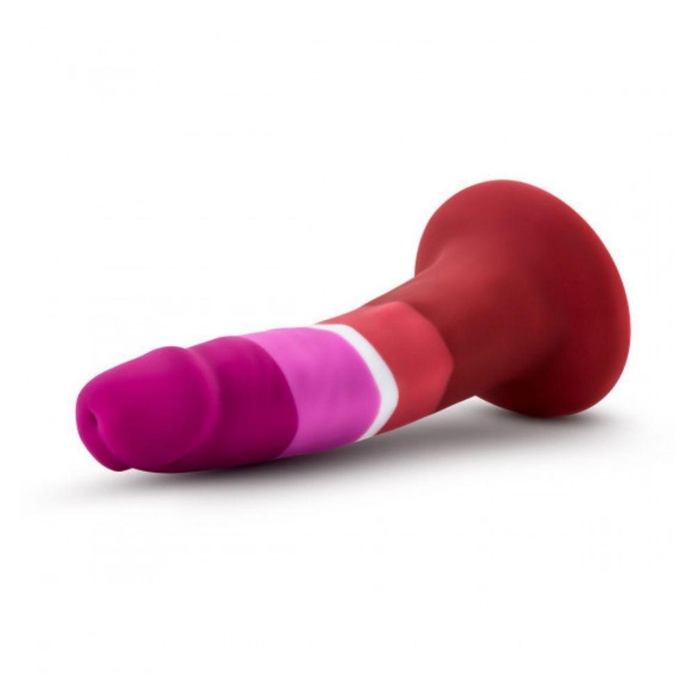 Avant Pride P3 Lesbian laying flat with the tip of the toy in the forefront