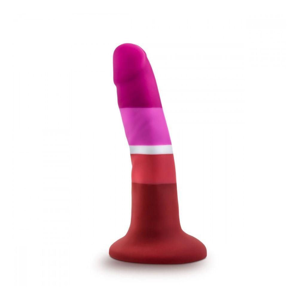 Side view of the Avant Pride P3 Lesbian standing upright on its suction cup base