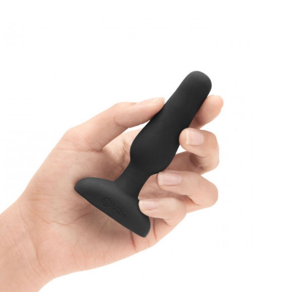 Black B-Vibe Novice Plug held in hand
