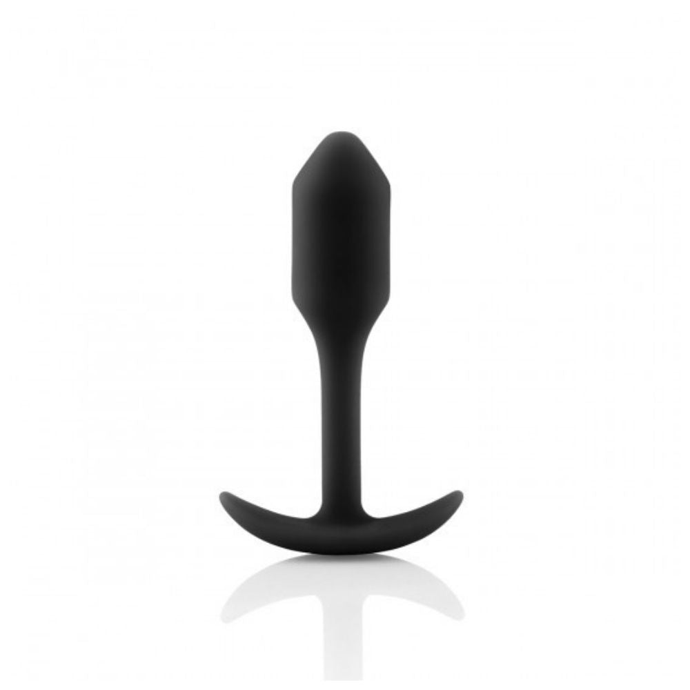Black B-Vibe Snug Plug 1 (S) standing upright on its base