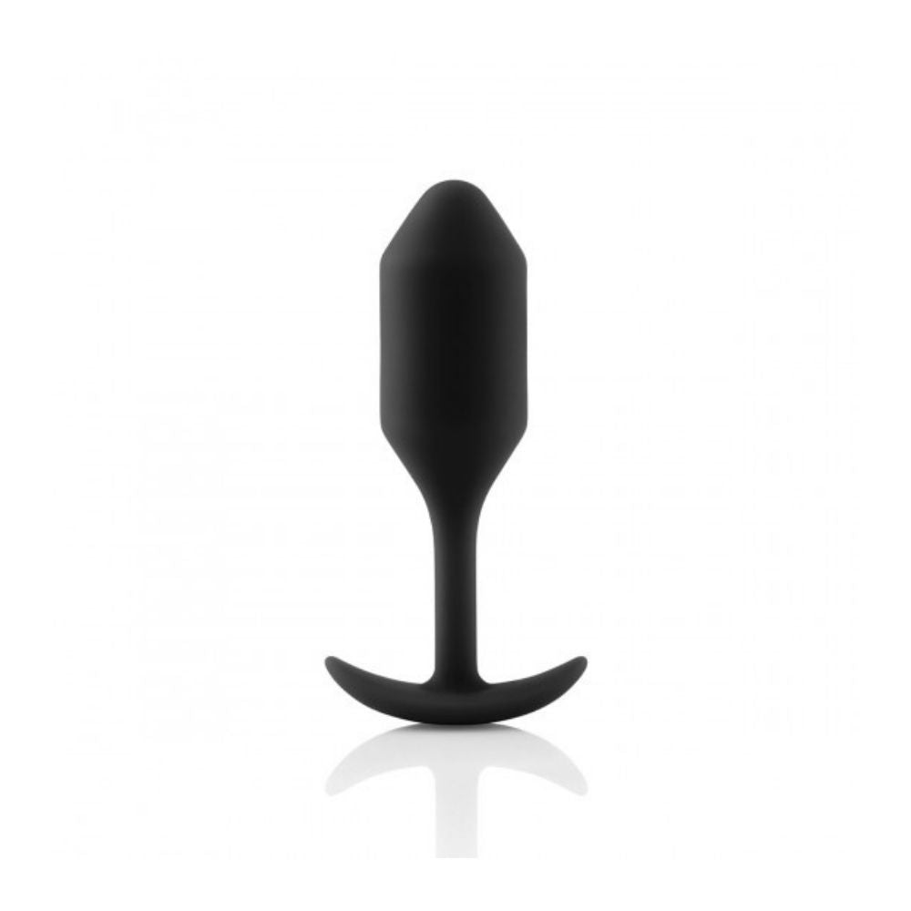 Black B-Vibe Snug Plug 2 (M) standing upright on its base