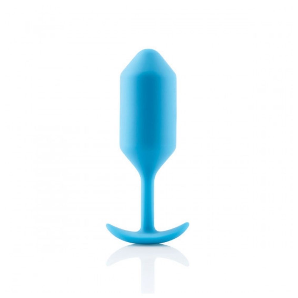 Teal B-Vibe Snug Plug 3 (L) standing upright on its base