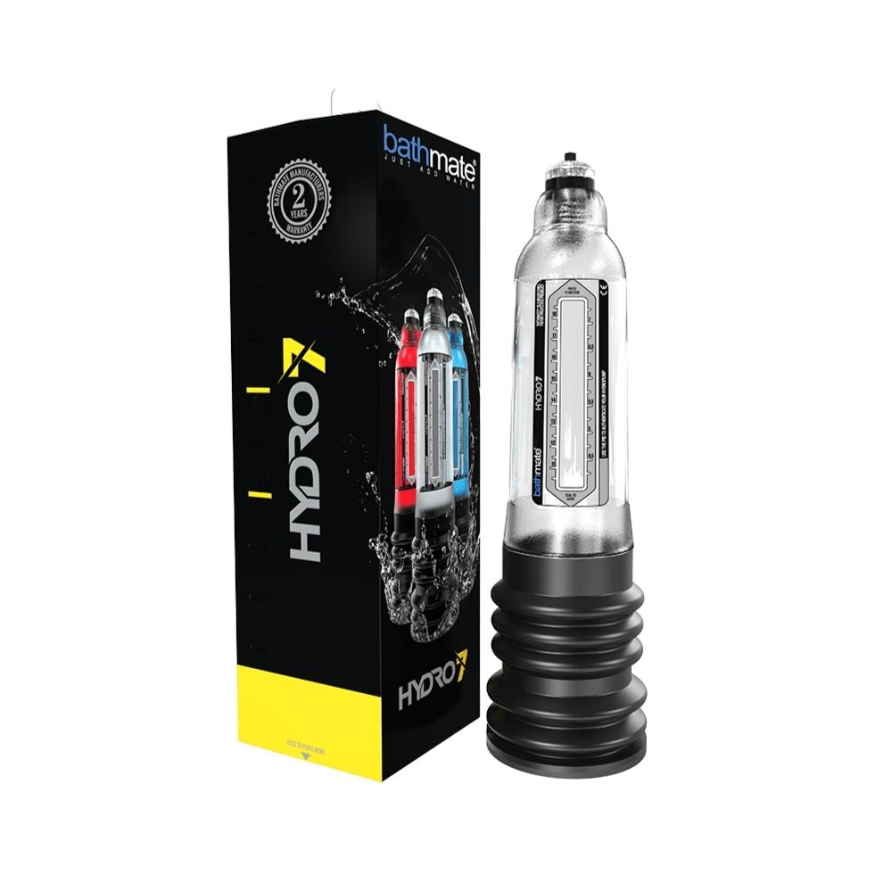 Bathmate Hydro7 Clear beside the box it comes in