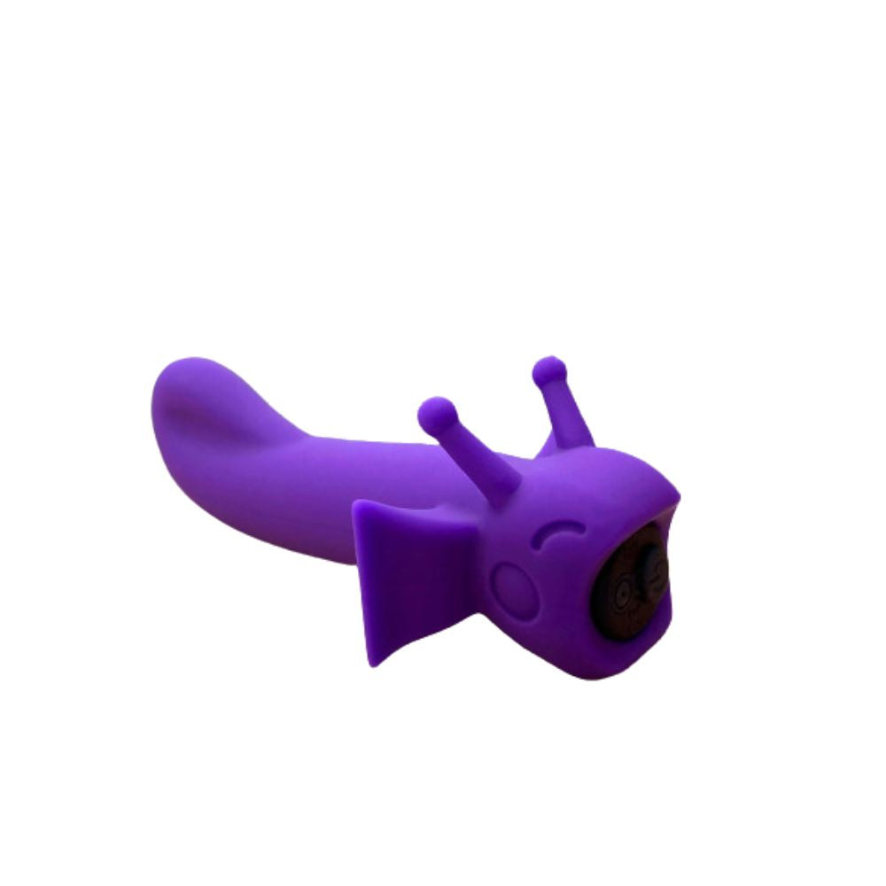 Cute Little Fuckers Shimmer in Moonlight with the button at the base of the toy in the forefront