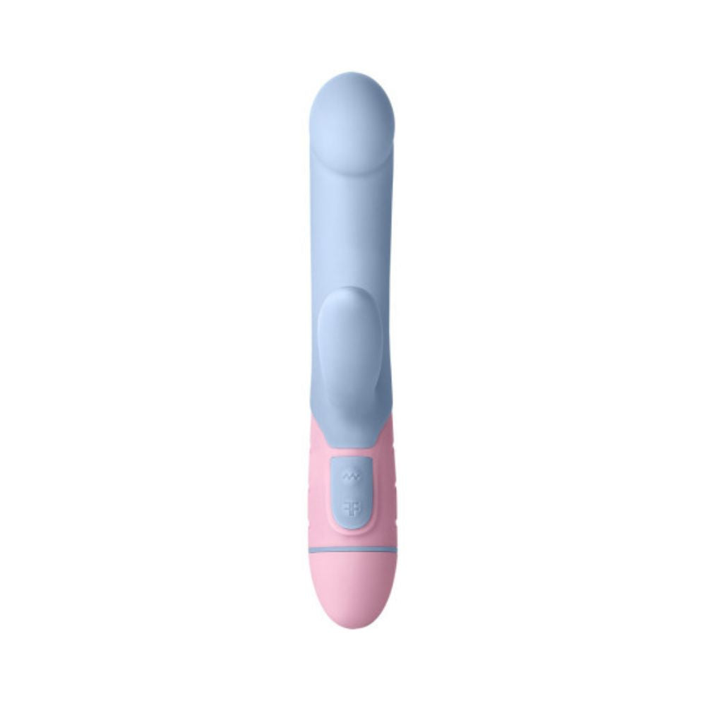 Bottom view of the blue Femme Fun FFIX Rabbit showing the buttons on the handle