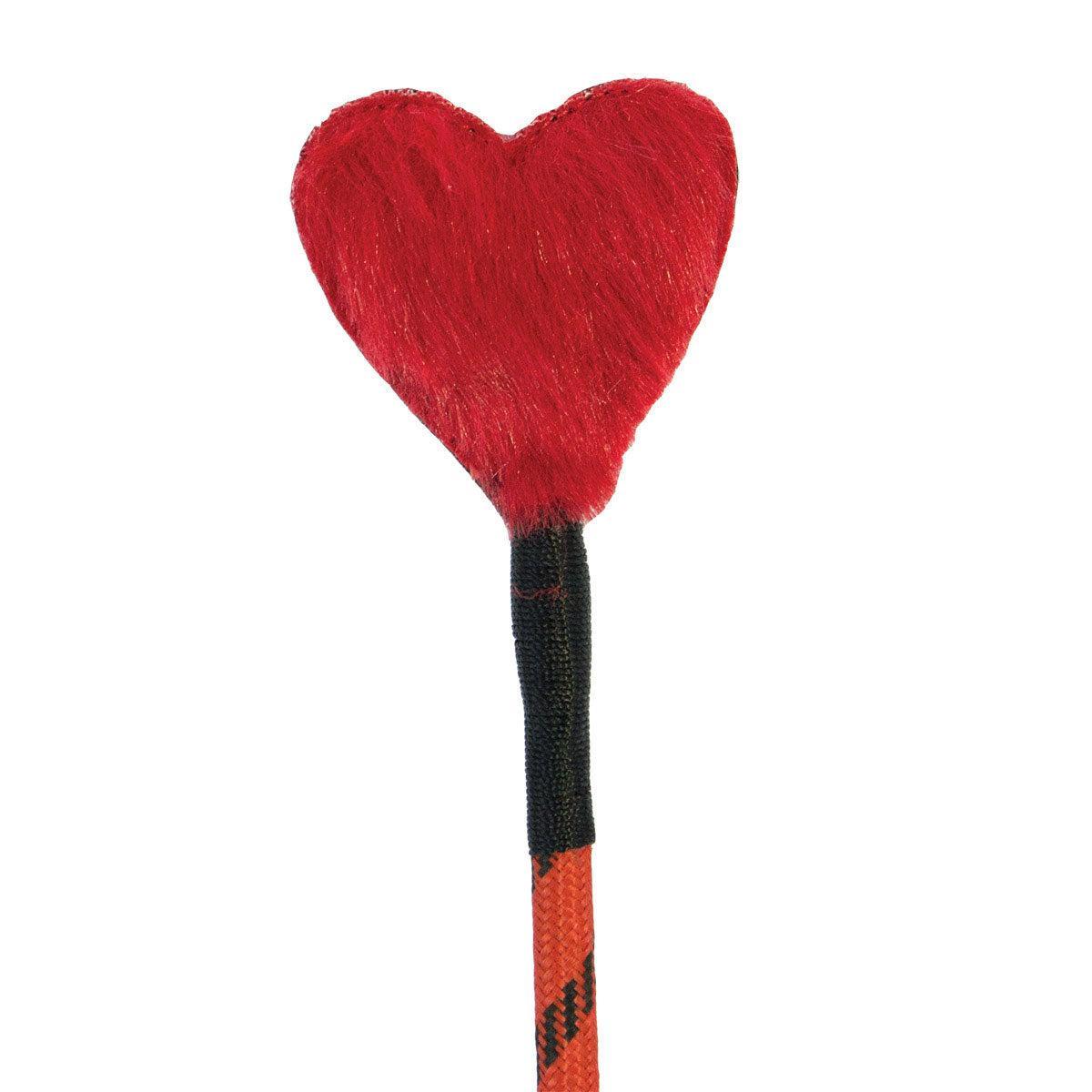 Heart Fluff Tip Riding Crop-Red-