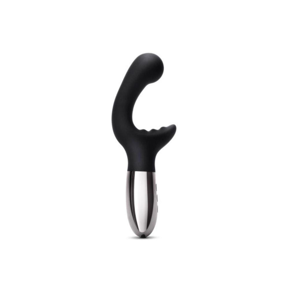 Upright side view of the black Le Wand Xo 