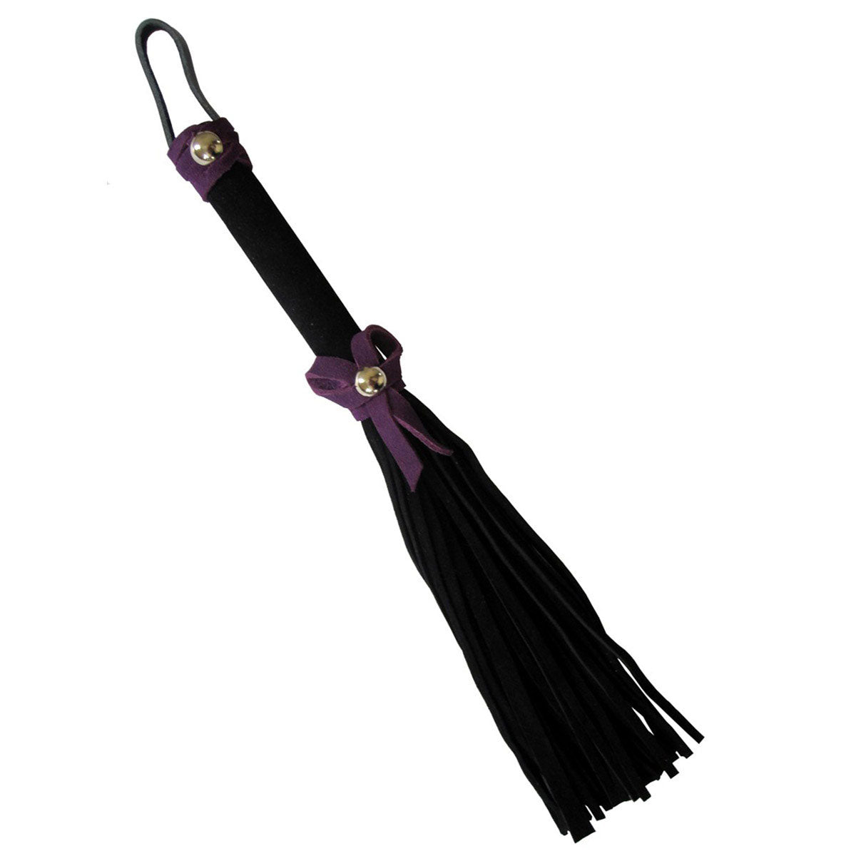 Love Knot Mini Flogger-Black w/Purple Bow-