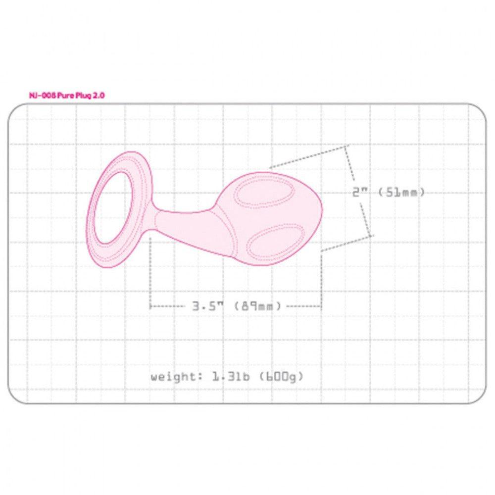diagram of the njoy Pure Plug 2.0 showing dimensions