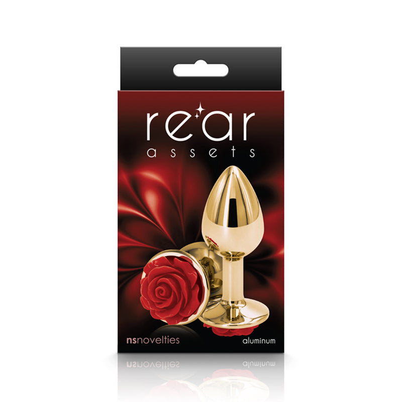Rear Assets Rose Anal Plug Small red rose base box