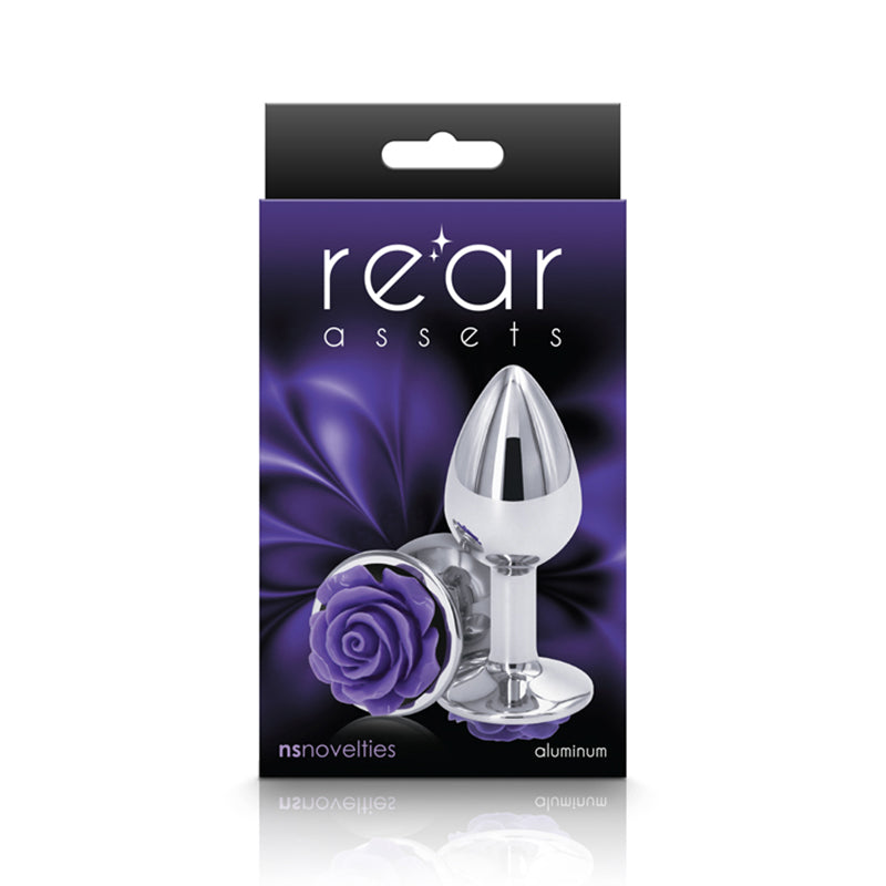 Rear Assets Rose Anal Plug Small purple rose base box
