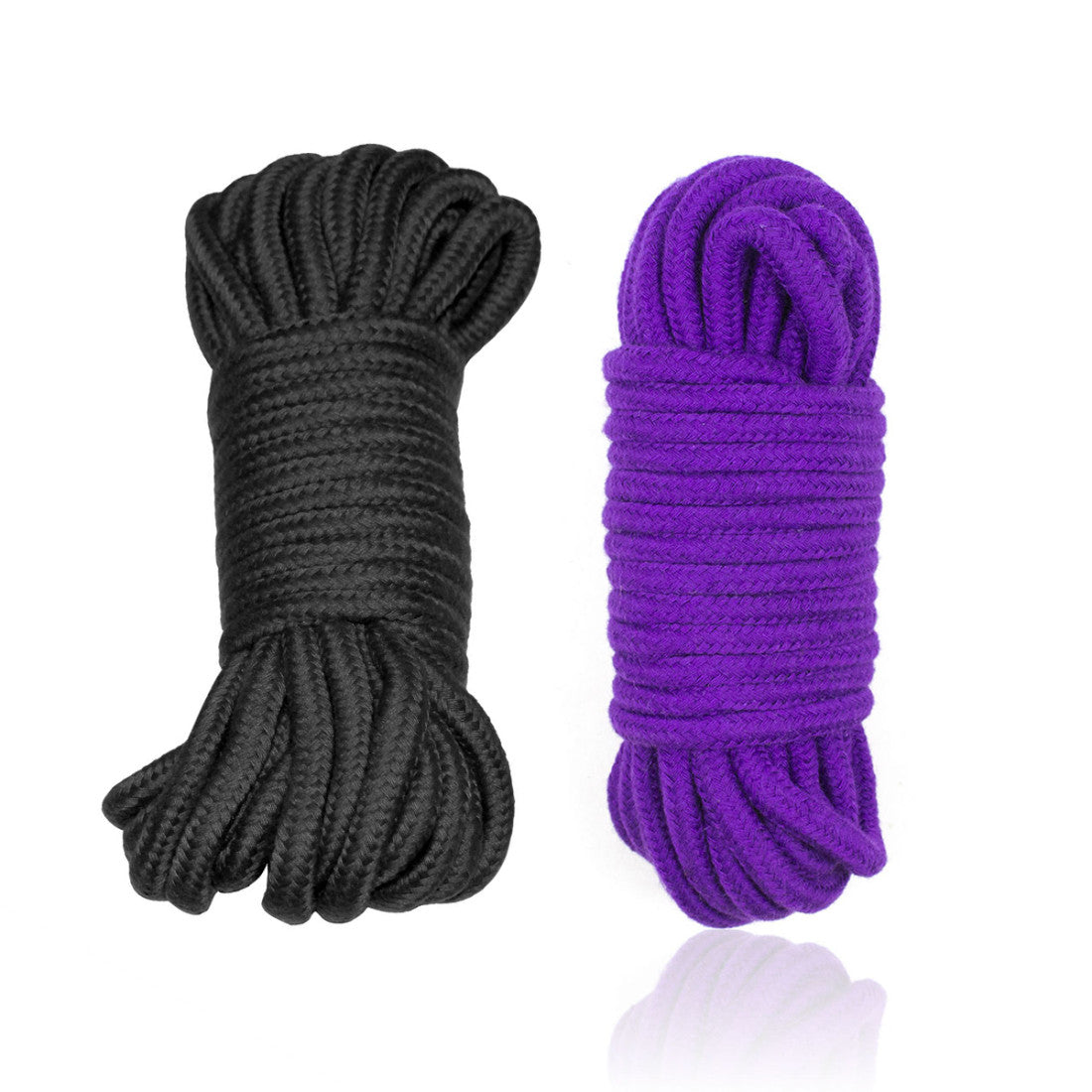 Soft Bondage Rope 2pk-Black and purple-