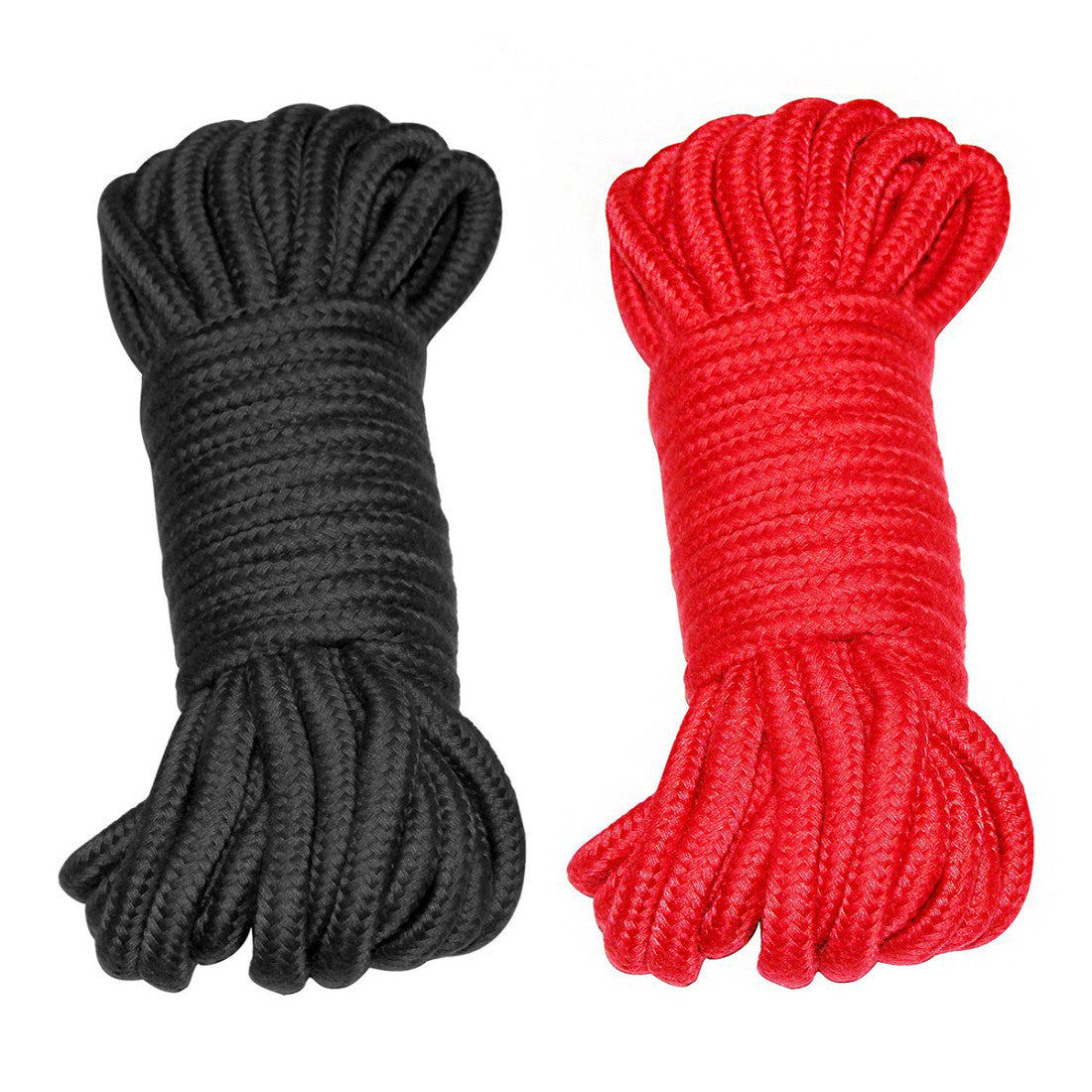 Soft Bondage Rope 2pk-Black and red-