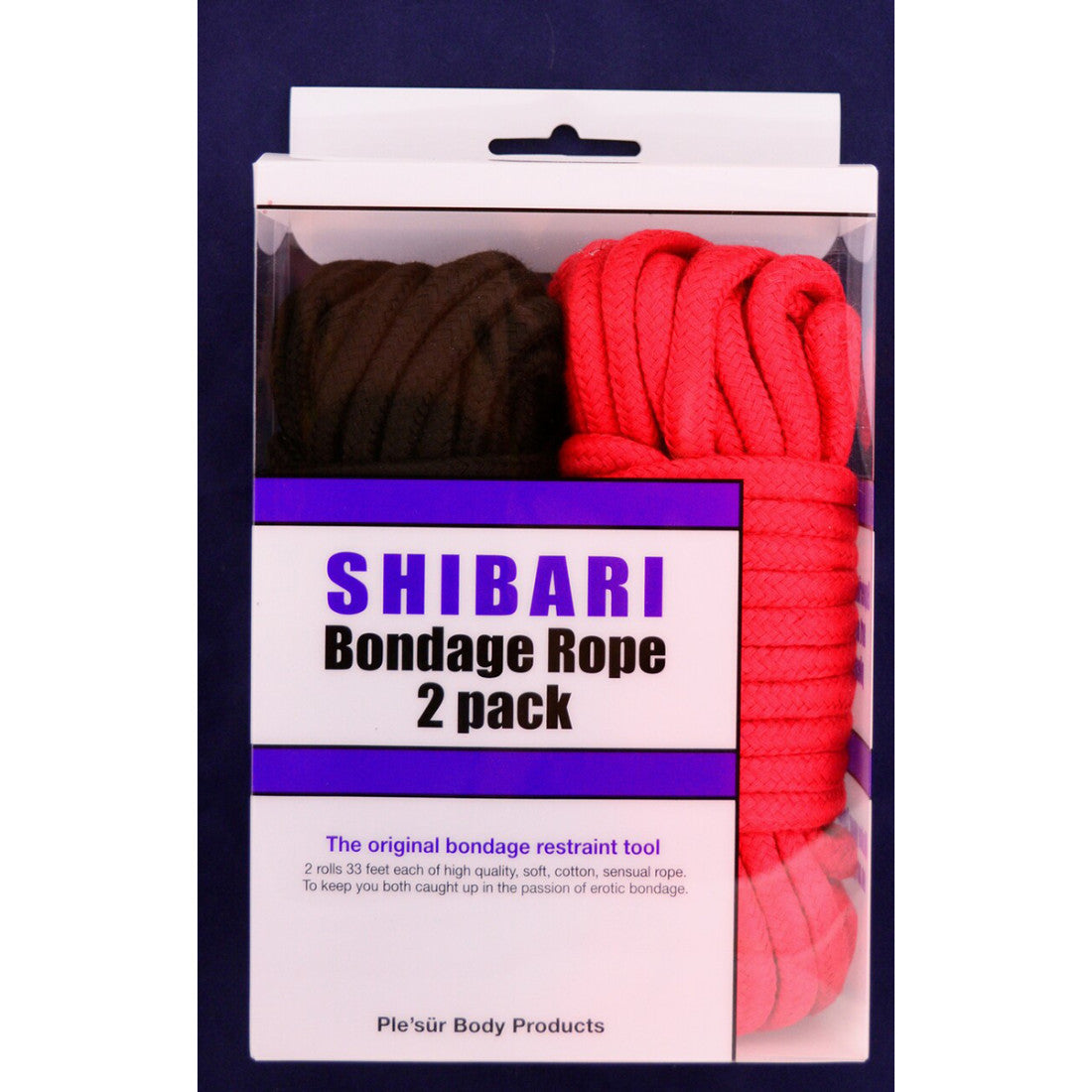Soft Bondage Rope 2pk-Black and red-