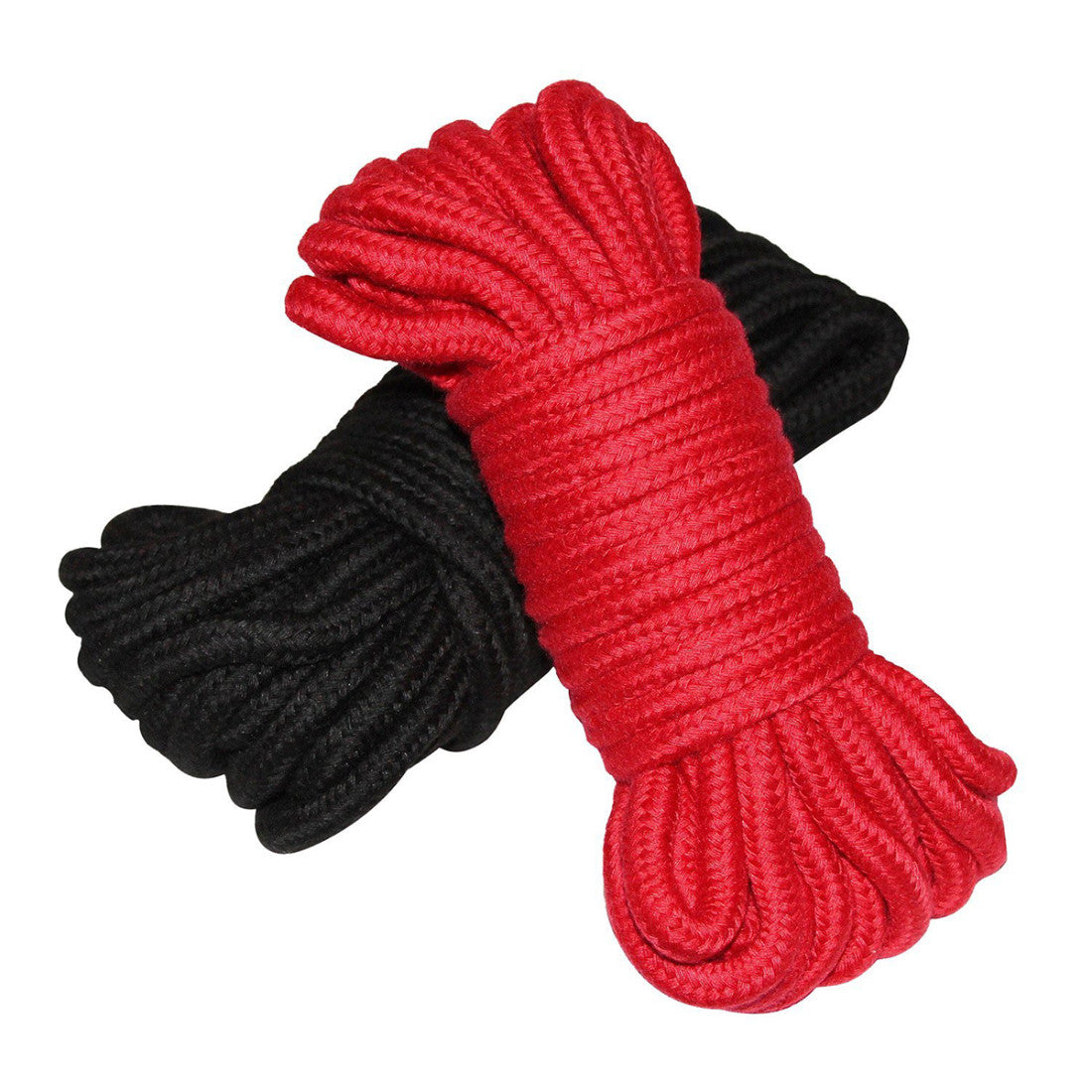 Soft Bondage Rope 2pk-Black and red-