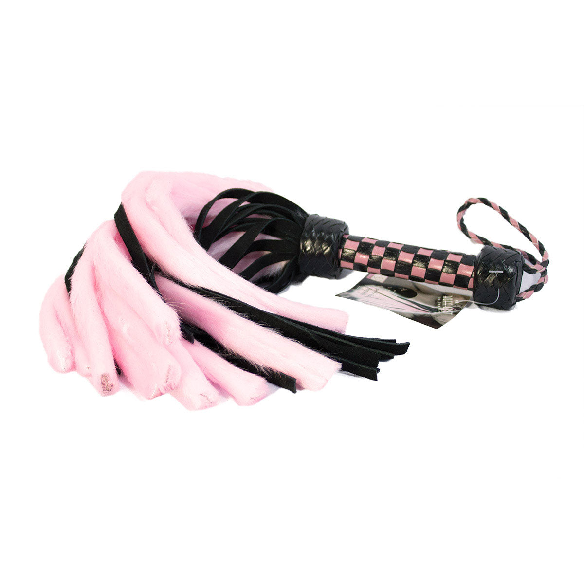 Suede and Fluff MINI Flogger - 18-Pink/Black-