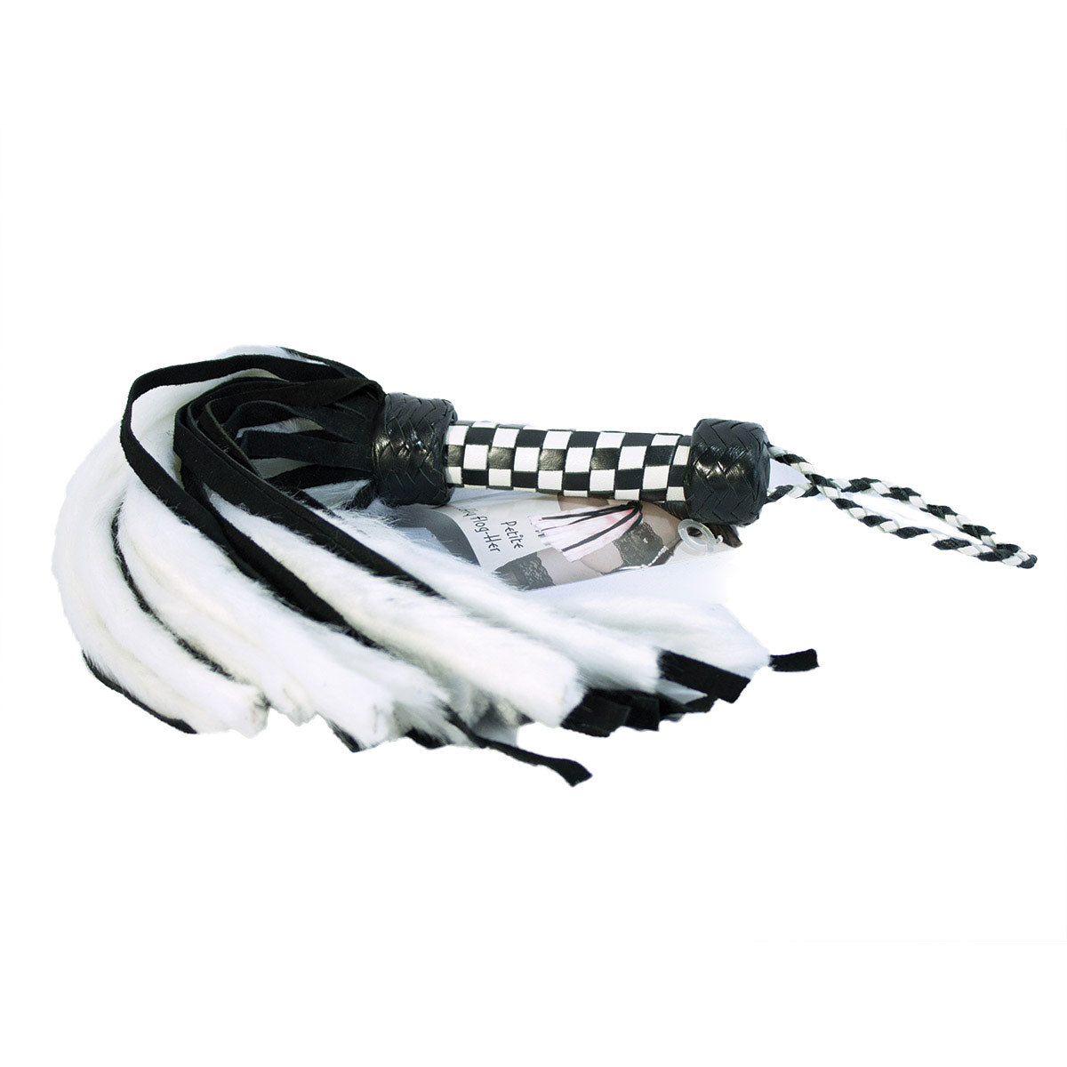 Suede and Fluff MINI Flogger - 18-White/Black-